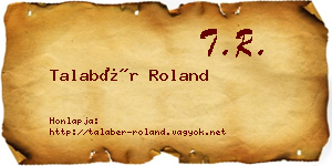 Talabér Roland névjegykártya