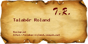 Talabér Roland névjegykártya